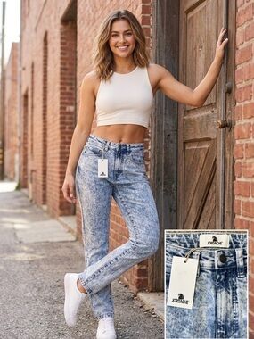 Jordache Blue Acid Wash Retro Jeans 27 NWT